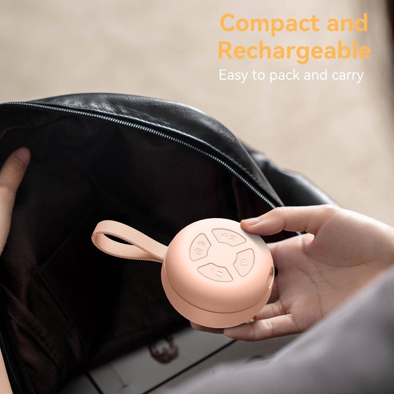 FENDALE Portable Sound Machine for Baby | White Noise | 12 Soothing Sounds | Noise Canceling for Travel, Office, Nursery | Baby Shower | Registry Gift | Sleep Soother for Babies Kids Adults | Peach - Image 4